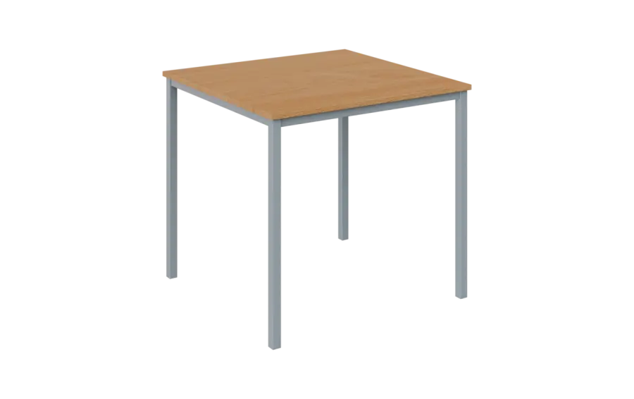 JPT 80 Jídelní stůl 800 x 800 mm, deska buk Royal / podnož stříbrná